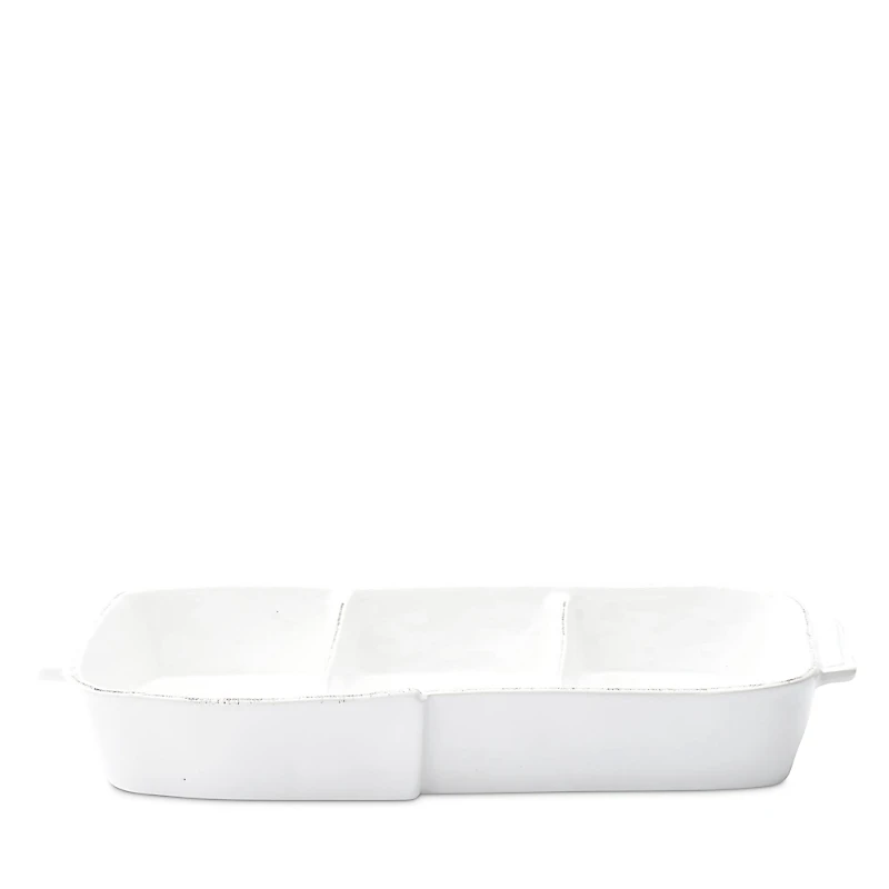 Vietri Melamine Lastra White Three Part Server