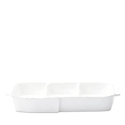 Vietri Melamine Lastra White Three Part Server