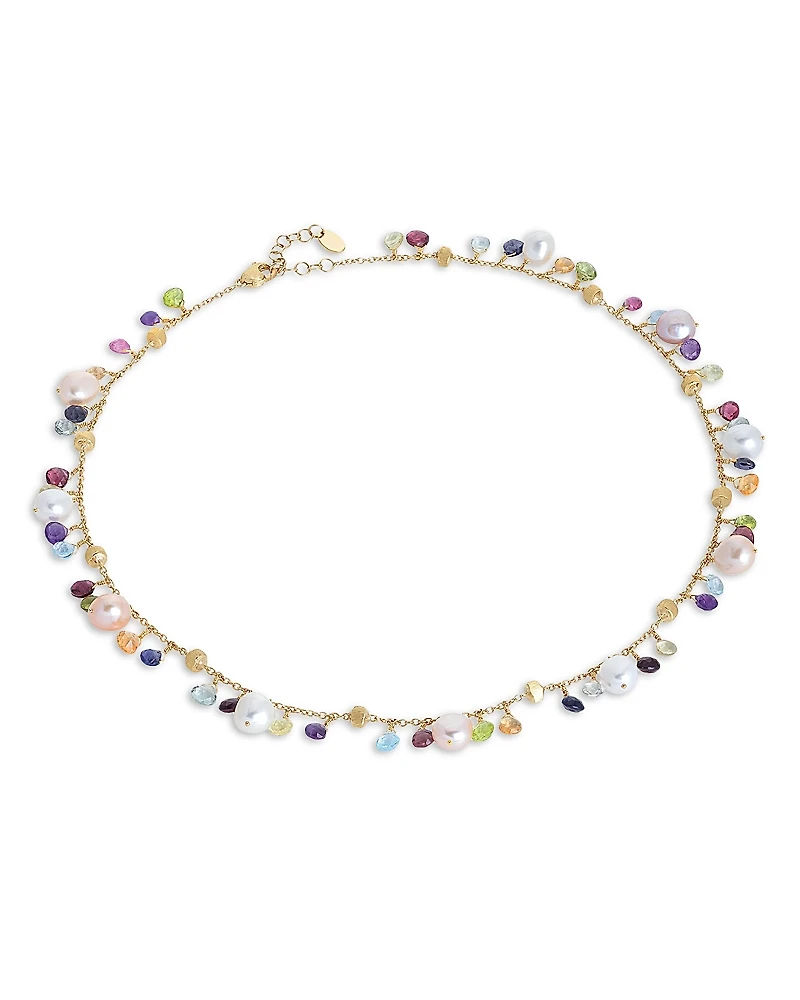 Marco Bicego 18K Yellow Gold Paradise Pearl Mixed Gemstone and Cultured Freshwater Pearl Necklace, 18