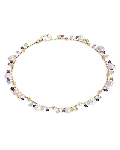 Marco Bicego 18K Yellow Gold Paradise Pearl Mixed Gemstone and Cultured Freshwater Pearl Necklace, 18