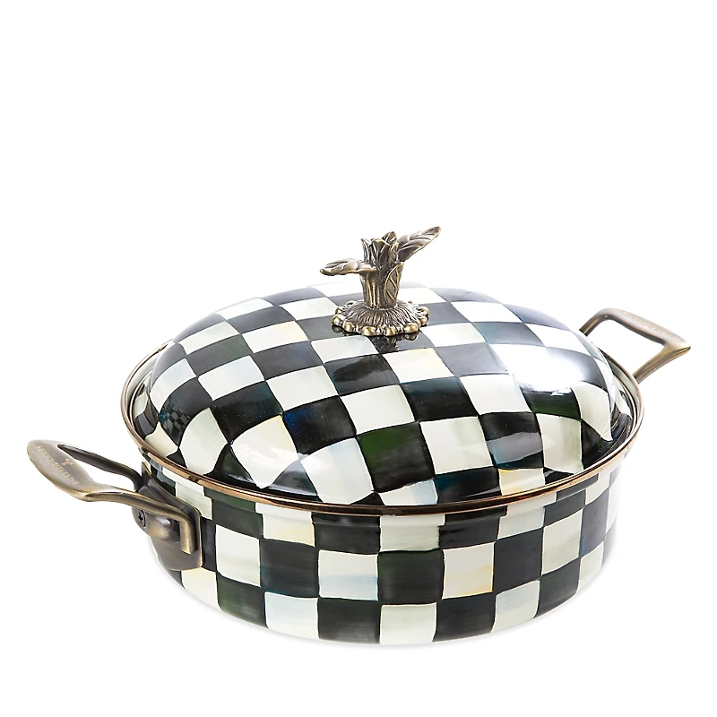 Mackenzie-Childs Courtly Check Enamel 5 Qt. Casserole