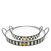 Mackenzie-Childs Spectator Galvanized Outdoor Trays, Set of 2