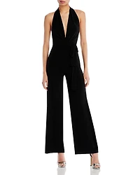 Norma Kamali Halter Wide Leg Jumpsuit