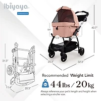 New Cleo Travel System Pet Stroller, 3-in-1 Dog Stroller, Pet Carrier, Dog Stroller
