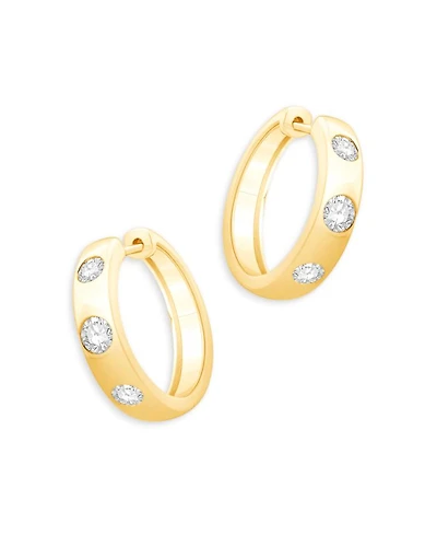 Diamond Hoop Earrings in 14K Yellow Gold, 0.60 tcw