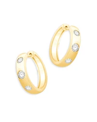Diamond Hoop Earrings in 14K Yellow Gold, 0.60 tcw