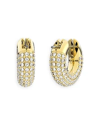 Dextera Pavé Tubular Huggie Hoop Earrings in Gold Tone