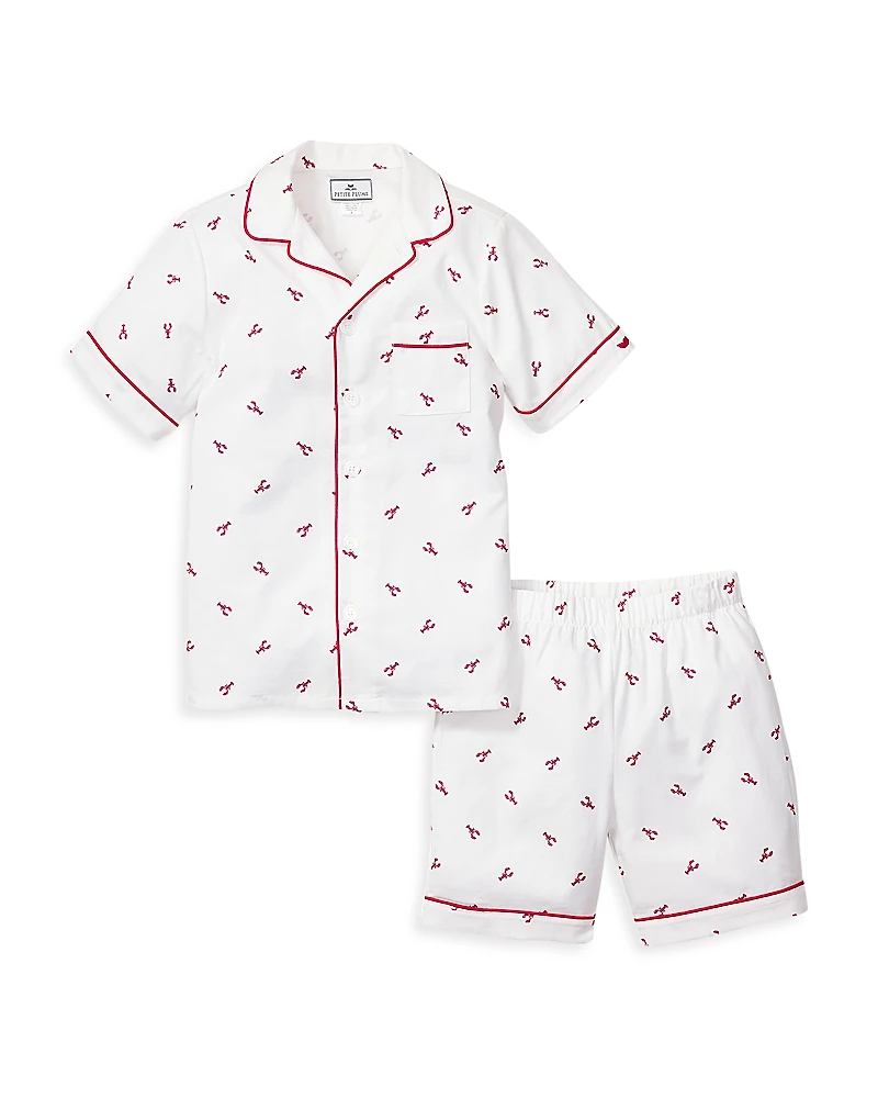 Petite Plume Unisex Brixham Lobster Pajama Shorts Set - Baby, Little Kid, Big Kid