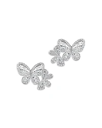Bloomingdale's Fine Collection Diamond Round & Baguette Butterfly Stud Earrings