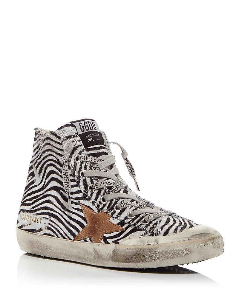 Golden Goose Women's Francy Penstar Horsey Calf Hair High Top Sneakers