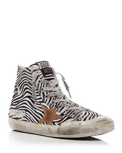 Golden Goose Women's Francy Penstar Horsey Calf Hair High Top Sneakers