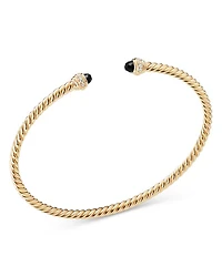 18K Yellow Gold Cablespira® Bracelet with Black Onyx & Diamonds