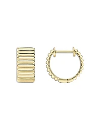 14K Yellow Gold Huggie Hoop Earrings