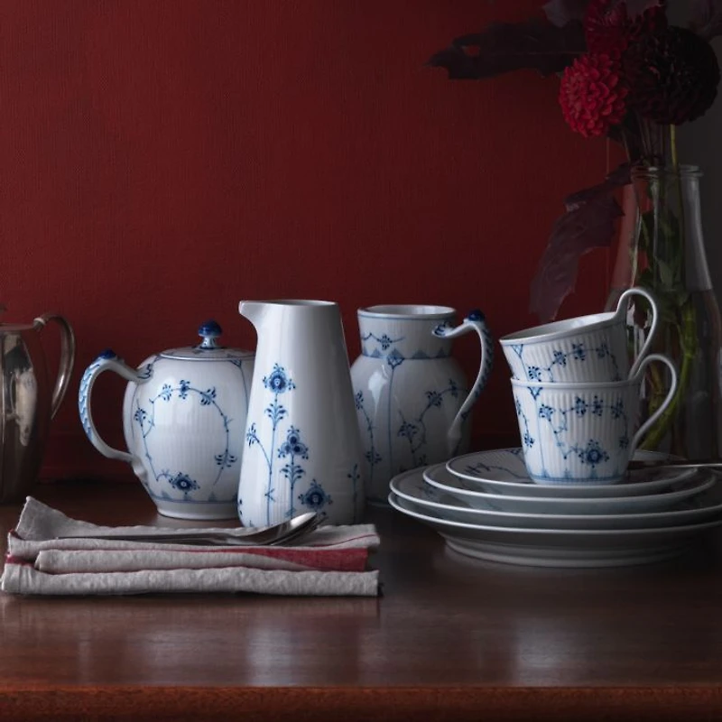 Blue Fluted Plain Mug