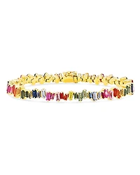 Suzanne Kalan 18K Rose Gold Fireworks Rainbow Sapphire Bracelet