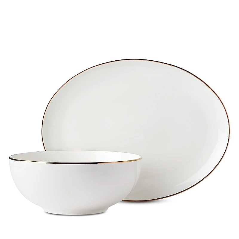 Lenox Trianna White 2-Piece Platter and Serving Bowl Set
