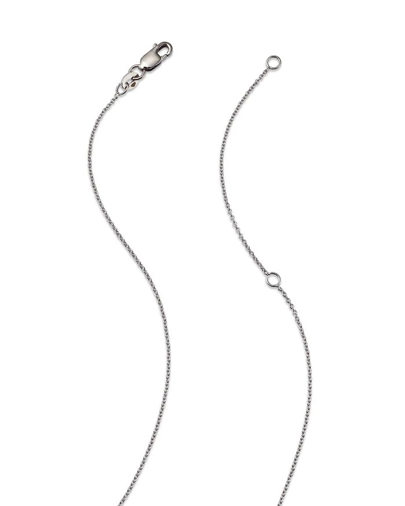 Roberto Coin 18K White Gold or Yellow and Diamond Extra Small Circle Necklace, 16"-18"