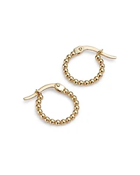 Beaded Hoop Earrings in 14K Yellow Gold - Exclusive