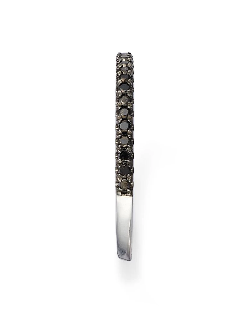 Black Diamond Band in 14K White Gold, 0.20 tcw