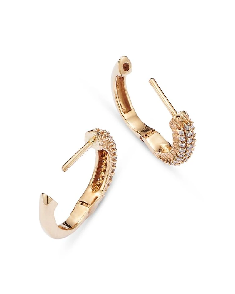 Diamond Hoop Earrings in 14K Yellow Gold, .20 tcw - Exclusive