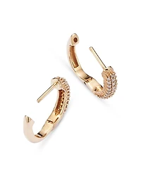 Diamond Hoop Earrings in 14K Yellow Gold, .20 tcw - Exclusive