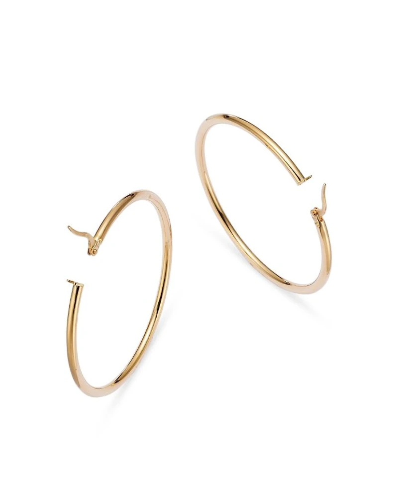 18K Yellow Gold Hoop Earrings