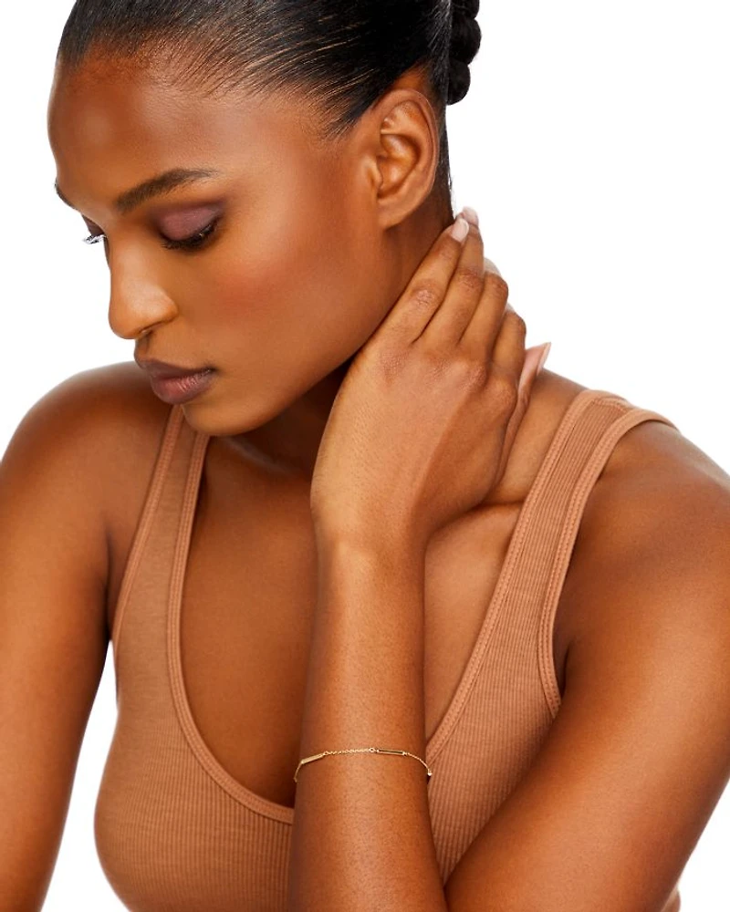 Bar Station Bracelet in 14K Yellow Gold - Exclusive