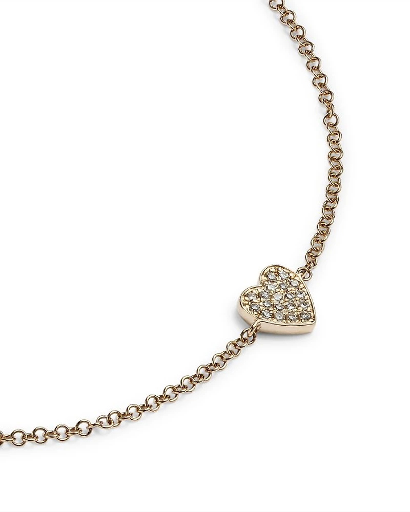 14K Yellow Gold Diamond Heart Bracelet - Exclusive