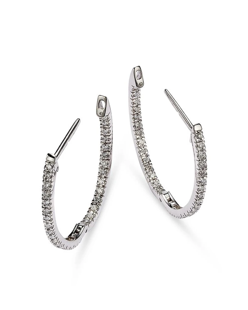 Inside-Out Diamond Hoop Earrings in 14K White Gold, 0.50 tcw