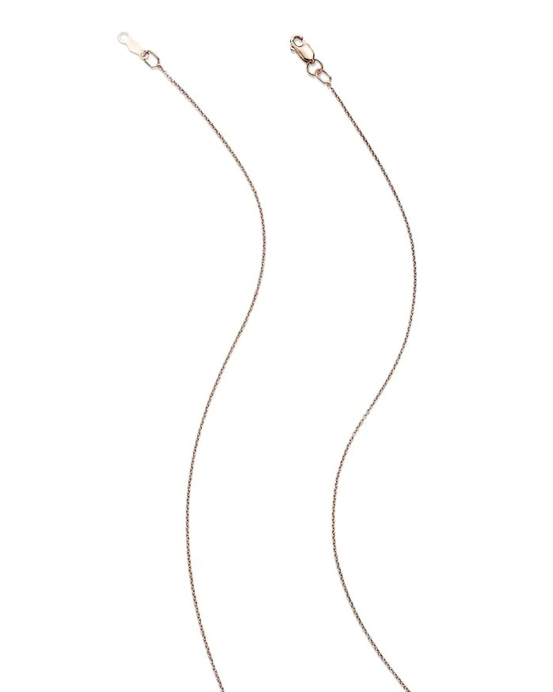 Pavé Diamond Clover Pendant Necklace in 14K Rose Gold, 0.08 tcw
