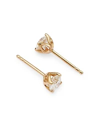 Diamond Round Tulip Stud Earrings 14K Yellow Gold, 0.25-1.0 tcw