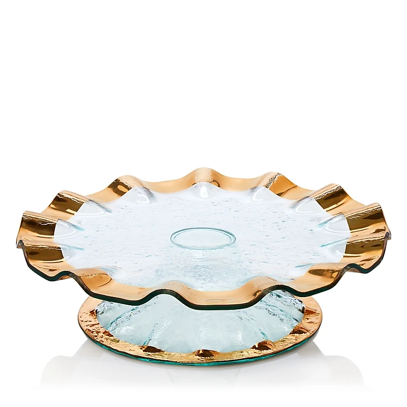 Annieglass Ruffle Cake Plate