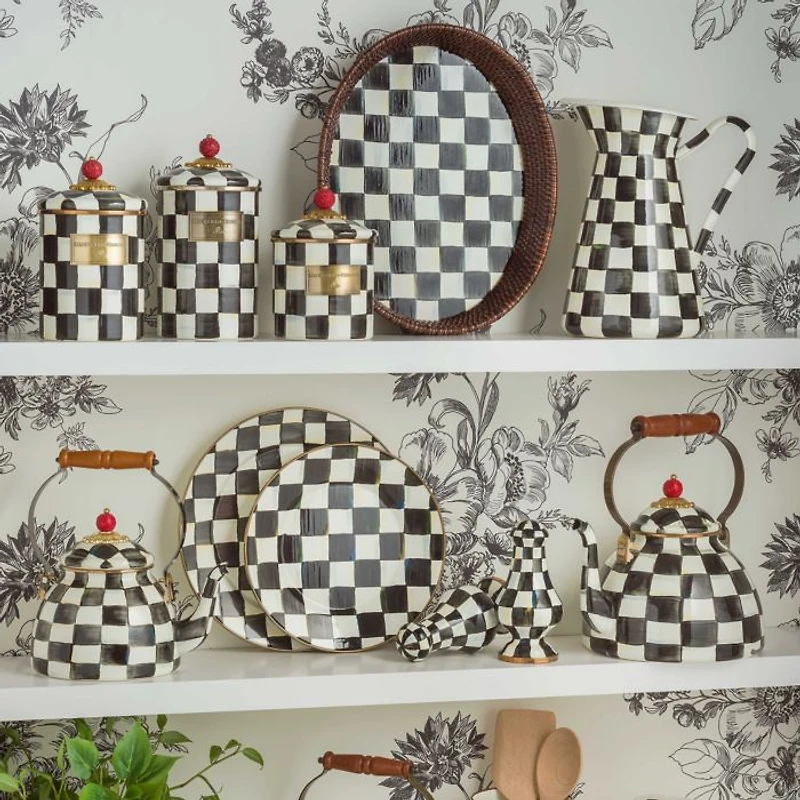 Courtly Check Enamel Canisters