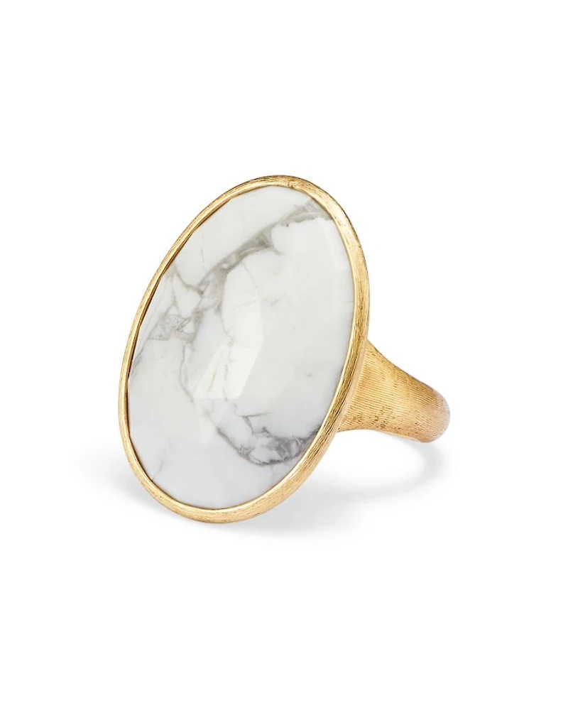 18K Yellow Gold Lunaria Howlite Cocktail Ring - 150th Anniversary Exclusive