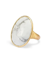 18K Yellow Gold Lunaria Howlite Cocktail Ring - 150th Anniversary Exclusive
