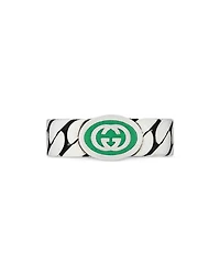 Sterling Silver Interlocking Curb Chain Ring