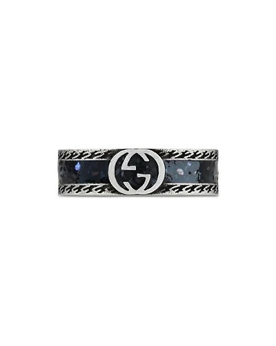 Silver Interlocked G 6mm Band Ring