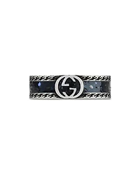 Silver Interlocked G 6mm Band Ring