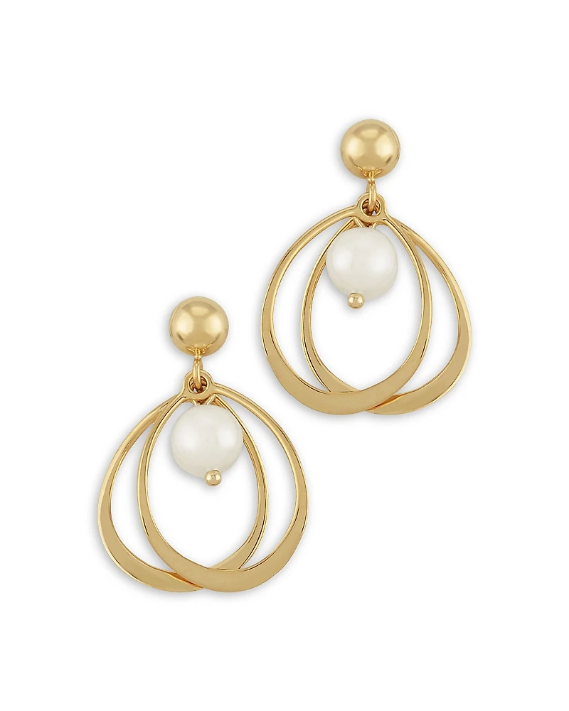 Bloomingdale's Fine Collection Cultured Freshwater Pearl Double Wire Drop Earrings