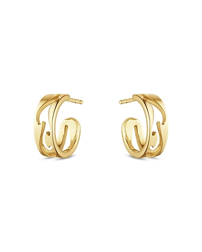 Georg Jensen 18K Yellow Gold Fusion Open Pattern Small Hoop Earrings