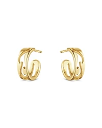 Georg Jensen 18K Yellow Gold Fusion Open Pattern Small Hoop Earrings