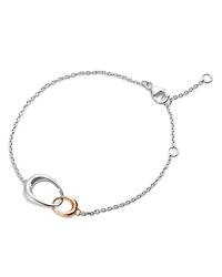 Georg Jensen Sterling Silver & 18K Rose Gold Offspring Link Bracelet