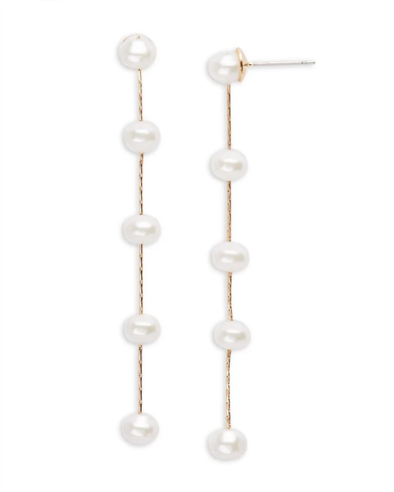 Imitation Pearl Drop Earrings - Exclusive