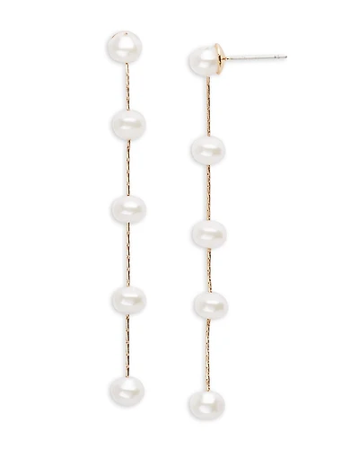 Aqua Imitation Pearl Drop Earrings - Exclusive
