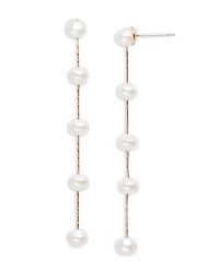 Aqua Imitation Pearl Drop Earrings - Exclusive