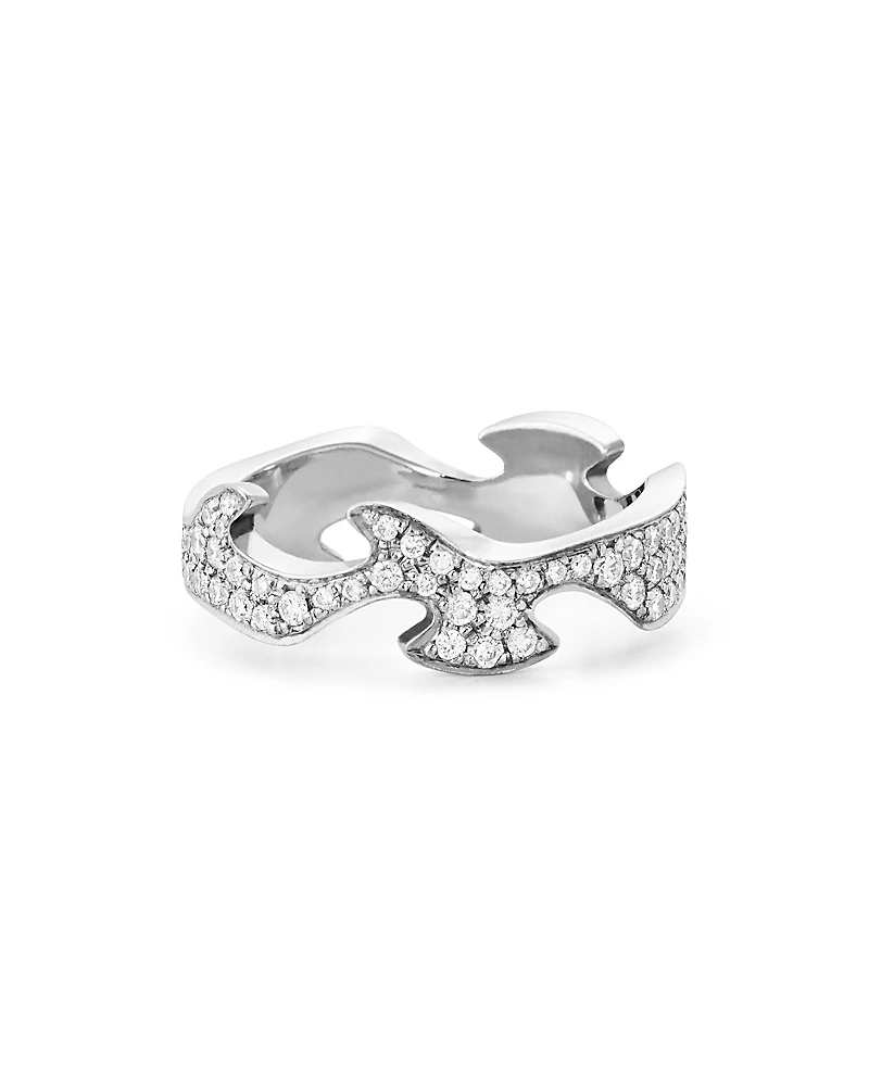 Georg Jensen 18K White Gold Fusion Diamond Center Ring