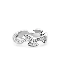 Georg Jensen 18K White Gold Fusion Diamond Center Ring