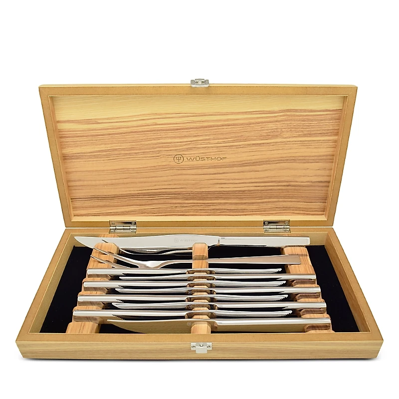 Wusthof 10 Piece Stainless Steel Steak Knife & Carving Set