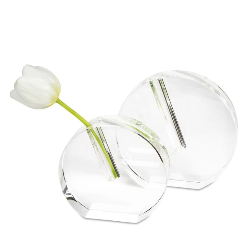 Crystal Clear Round Flat Vase