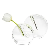 Crystal Clear Round Flat Vase